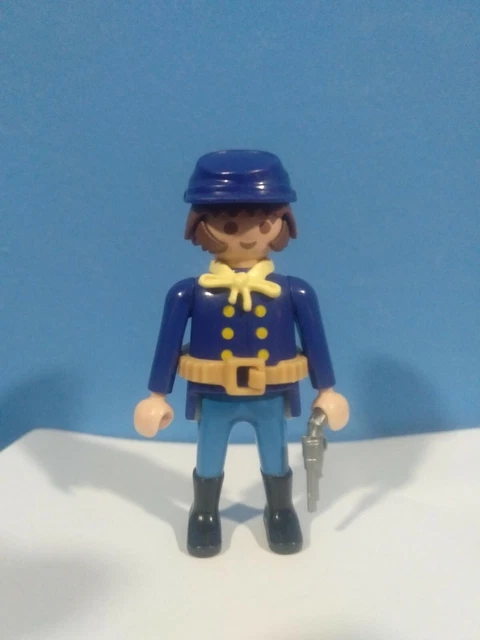 PLAYMOBIL Soldato Dell'Unione Con Pistola - Figura Usata In Buone Condizioni