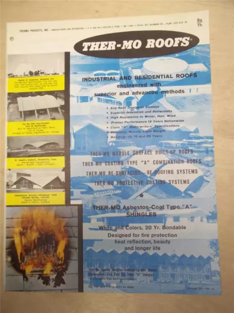 Thermo Products Inc Catalog~Ther-Mo Roofs/Coating Type A~Asbestos~1961