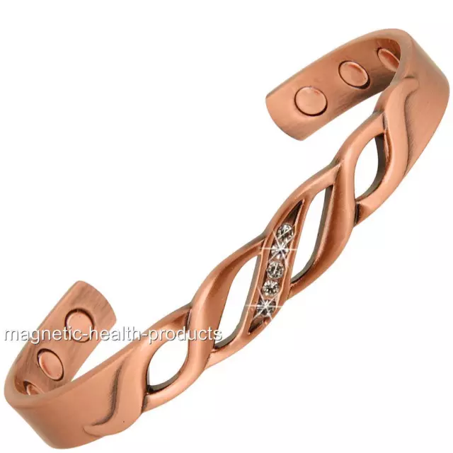 Ladies Copper Magnetic Bangle Carpal Tunnel Bracelet Arthritis Pain Relief 45