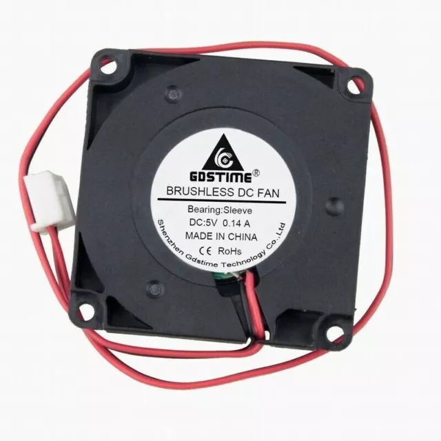 Blower Cooling Fan 2 Pin Wires 5V 40mm x 10mm Brushless DC Cooler 4010 Black RPM