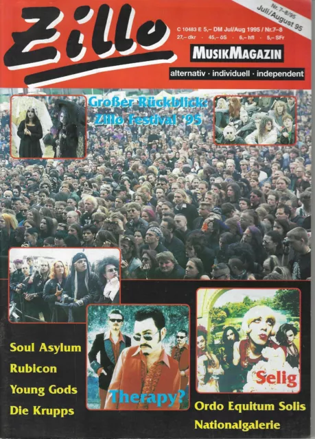 Zillo Musikmagazin 07/1995 Titelstory: Zillo-Festival / Posterbeilage: Siouxsie