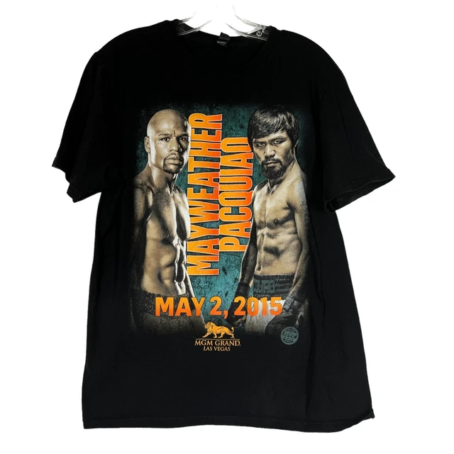 Manny Pacquiao vs Floyd Mayweather Mens T-shirt Large Black Boxing