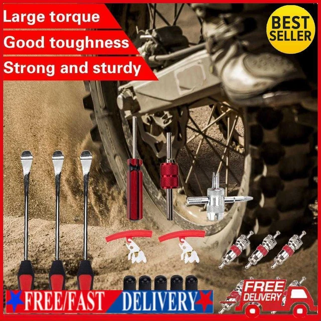 24 pz/set cucchiai pneumatici auto protezioni cerchio rosso tappi valvole nuclei kit strumenti di riparazione