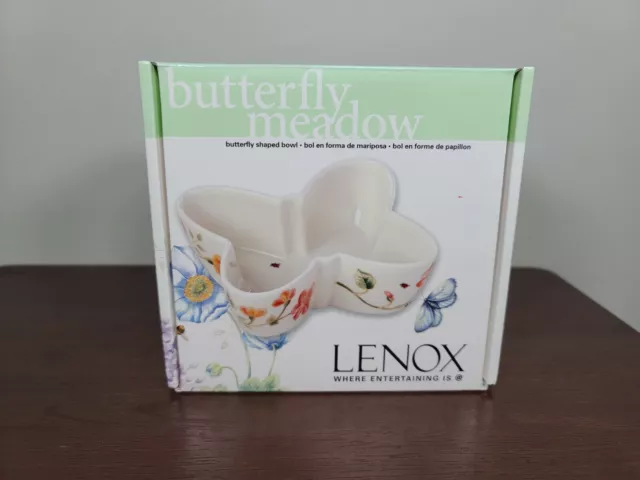 LENOX Butterfly-Shaped Bowl NEW IN BOX Butterfly Meadow 7.5oz microwave safe
