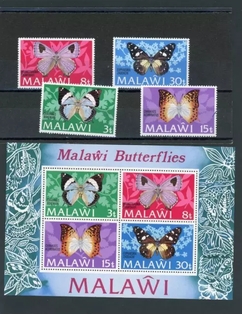 Malawi 1973 Butterflies Scott# 199-203,202a Mint NH