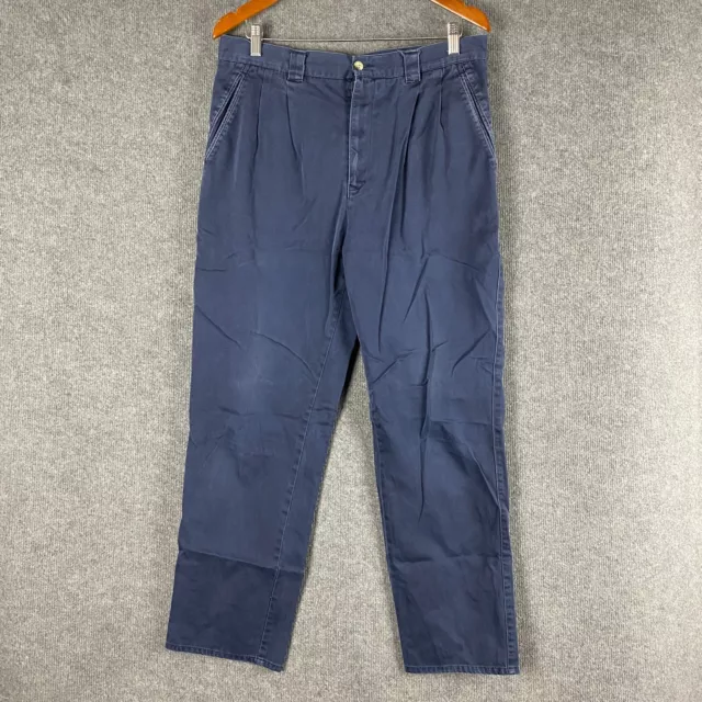 Pilgram Pants Mens 36 Blue Chinos Trousers Straight Leg Classic Fit Vintage 90s