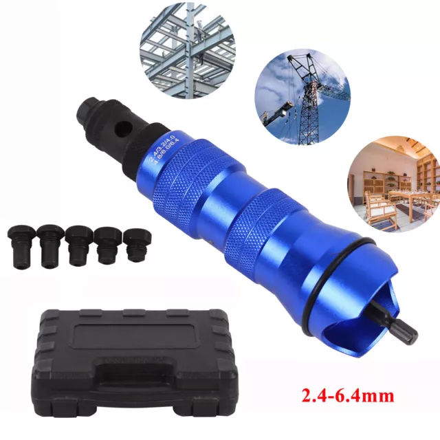 Electric Rivet Nut Gun Adapter Cordless Riveting Tool Insert Nut Drill Tool Kit