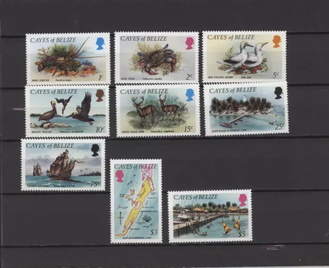 S45993 Cayes Of Belize MNH 1984 Definitives 9v