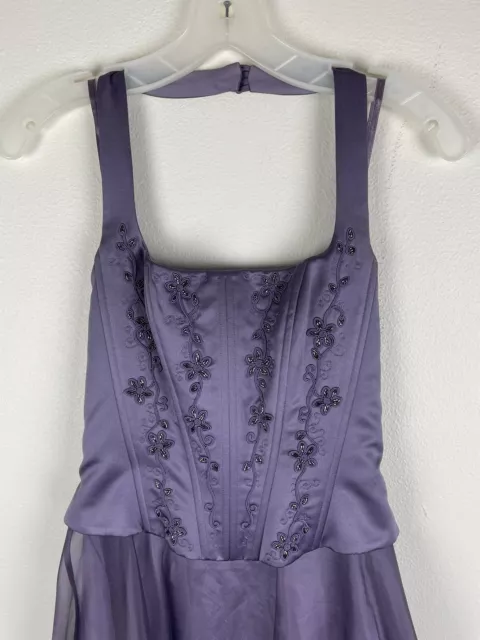 MICHAELANGELO Bridesmaid Dress Halter Purple Corset Prom Wedding Evening Size 2