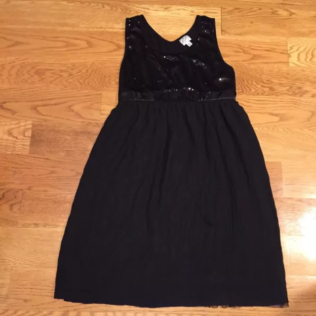 Disney D-Signed Girls Black Holiday Formal Sequin Sparkle Tulle Rose Dress Sz XL
