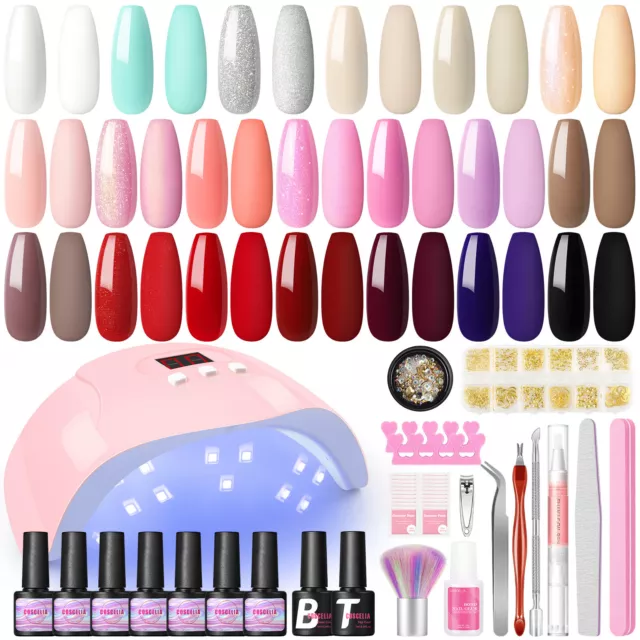 Gel Nail Polish Set with 54W UV Nail Lamp Gel Nail Starter Kit DIY Nail Art Kit