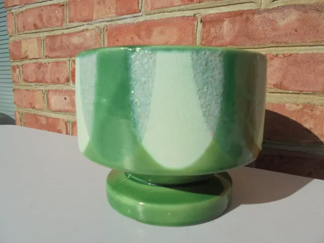 Vintage Royal Haeger Pottery Green & White Mid Century MCM Planter Vase