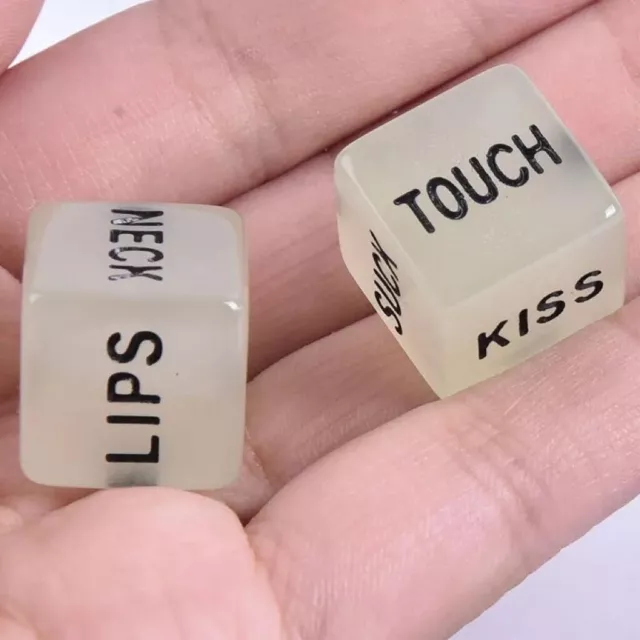 2pcs Funny Glow in Dark Love Dice Toys Adult Couple Lovers Valentines