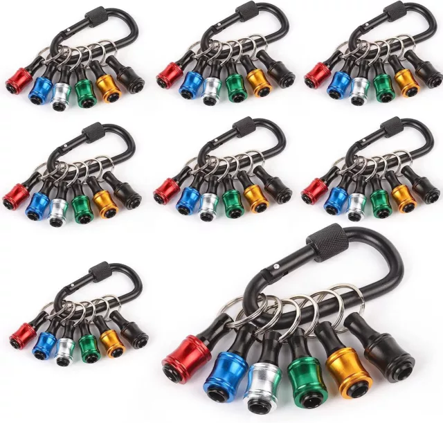 1/4" Hex Shank Quick Release Keychain Screwdriver Drill Bit Holder Bit Set LOT