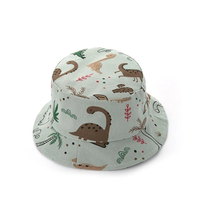 Cappellini secchio stampa dinosauro cartone animato neonato berretto da pescatore bambine