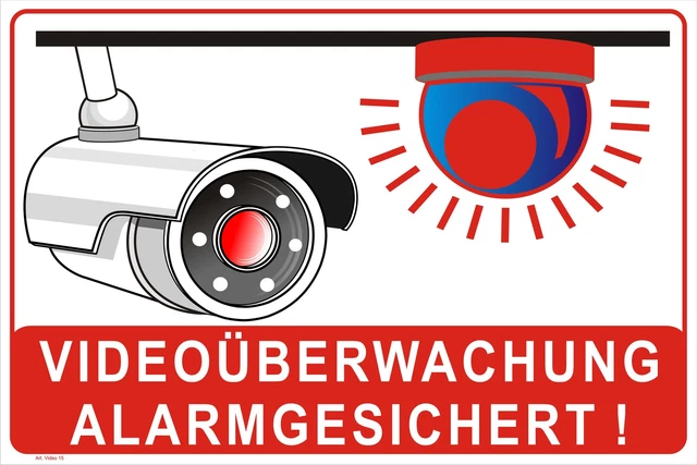 Schild Videoüberwachung Videoüberwacht DSGVO Hinweisschild Kamera Alu Verbund 2