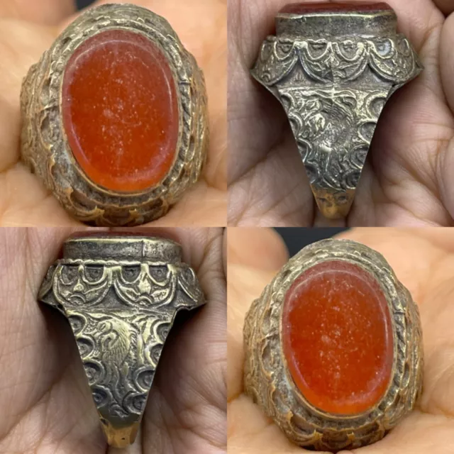 Old Silver Unique Antique near Eastern old agate beautiful Ring