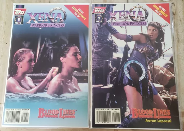 Topps Xena Princess Warrior  Bloodlines 1-2 Photo Covers 1996 FN