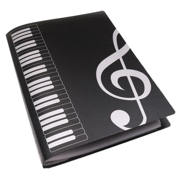 Classeur Partitions A4 En Cuir PU - Avec 3 Anneaux, Poches Intérieures Et Dragonne - Pour Musiciens, Chorales, Pianistes - 4