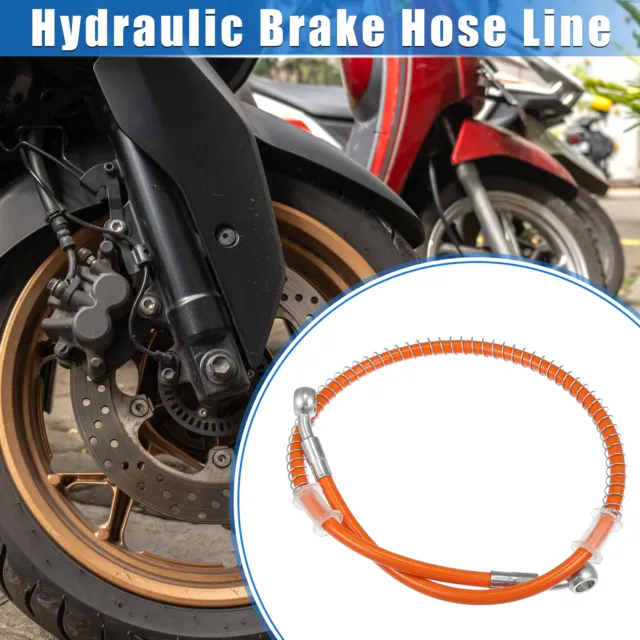 Motorcycle 70cm 27.56" 10mm 0.39" Hydraulic Brake Hose Line Pipeline Orange