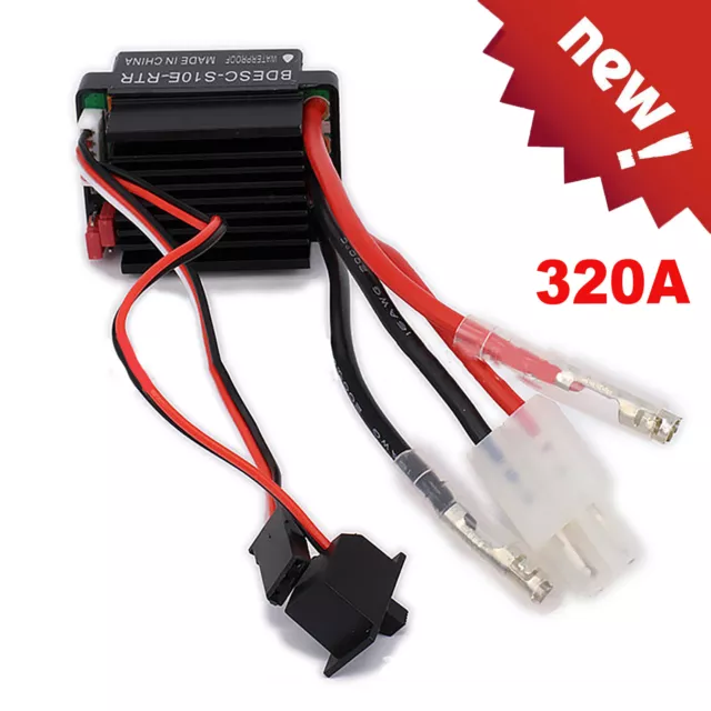 For HPI HSP RC Cars Boat Model 320A ESC Brushed Two-way Speed Controller 6V-12V 3