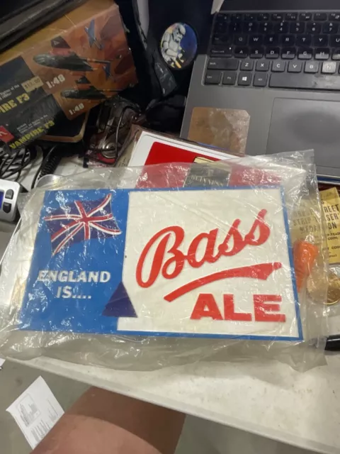 England Is Bass Ale Sign Plastic Stand Up Or Stick-On Bar Pub Beer  Brewery
