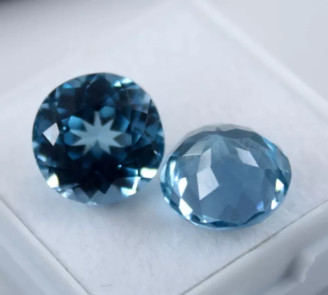 12 Ct Natural Montana Sapphire Round Cut CERTIFIED Loose Gemstone Blue Pair