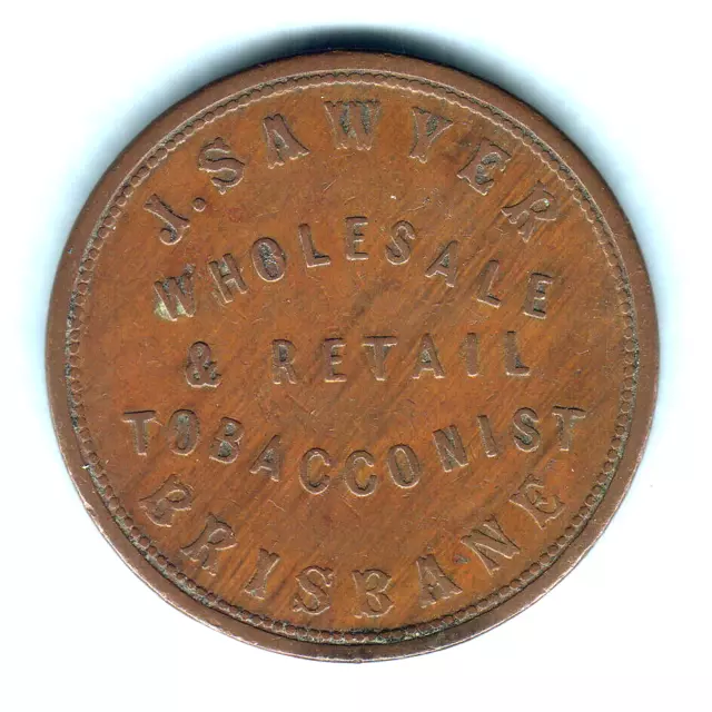 Australia Token.   Sawyer - 1864 1d..    Brisbane Qld..  aVF