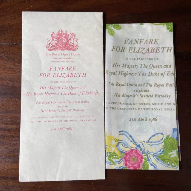 Royal Opera House Queen Elizabeth II 60th Birthday Original Silk Programme