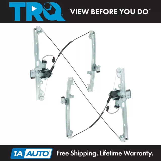 TRQ Power Window Regulators w/ Motor Front Pair for Chevy Cadillac Pickup Truck