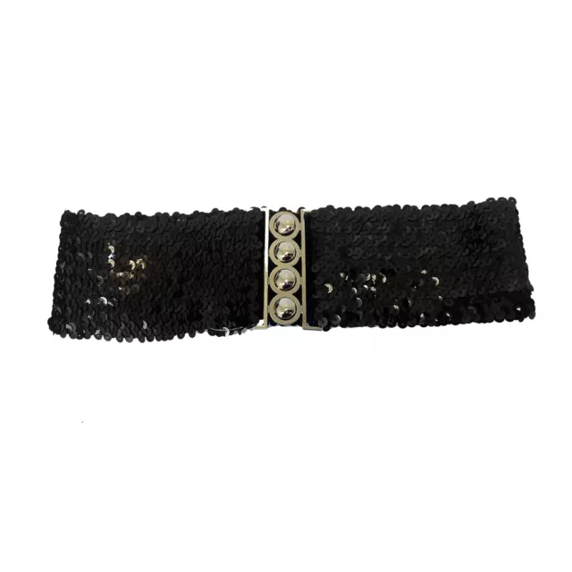 Wide Waist Elasticated Lady Girl Fashion Sequin Buckle Belt Belts Elastic CatWal