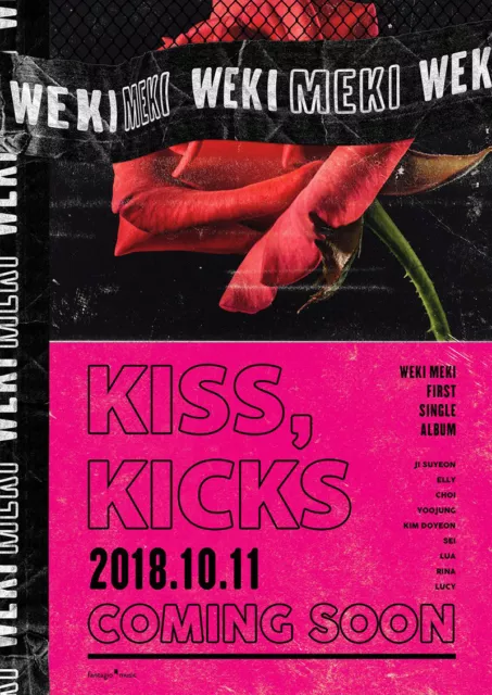 WEKI MEKI [KISS,KICKS] 1er album unique CD + AFFICHE + livre photo + carte K-POP SCELLÉE 2