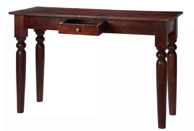 Maharani Dark Wood Console Hall Table with Drawer finished in Mahogany hue 2