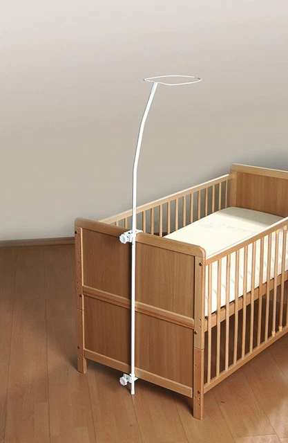 Barra con dosel ALVI cielo cama cuna accesorios altura 151 cm metal blanco mercancía de segunda mano