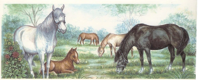 Calcomanía de cerámica tobogán negro marrón caballo 1 pieza 8-1/4"" X 3-1/4"" Bx
