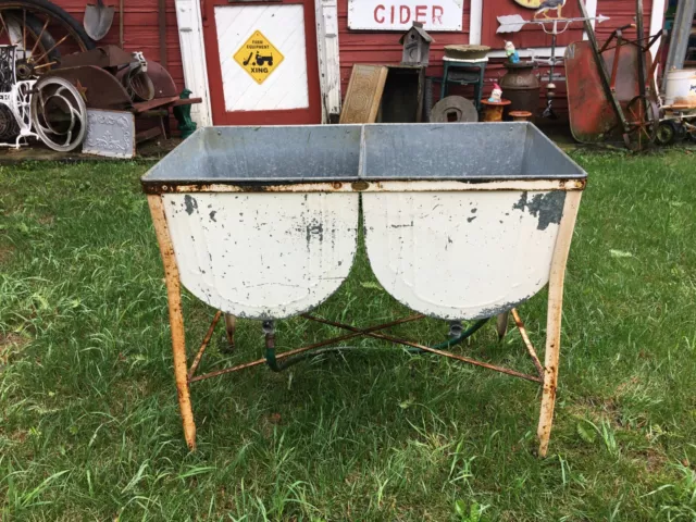 Vintage Galvanized Metal Double Wash Tub Local Pick up