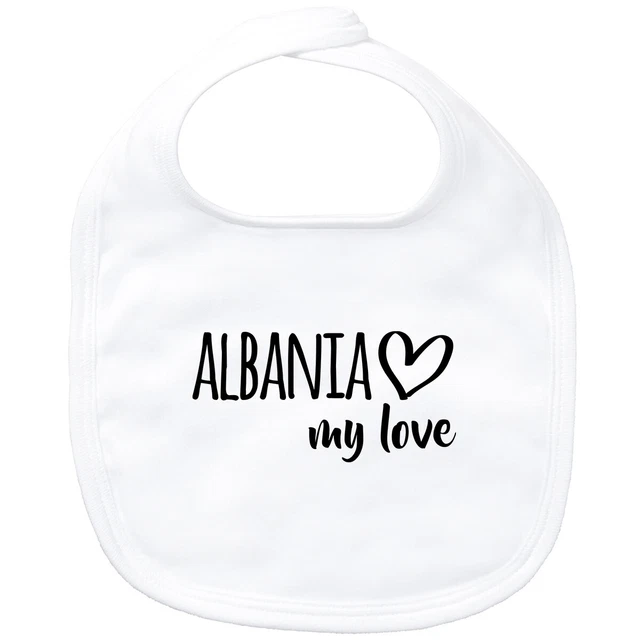 Bavaglino bambino Albania my love idea regalo souvenir compleanno collo di Natale