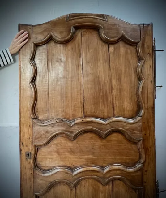 Antique French Armoire Door. Dordogne, Architectural Salvage. Waxed Fruitwood.