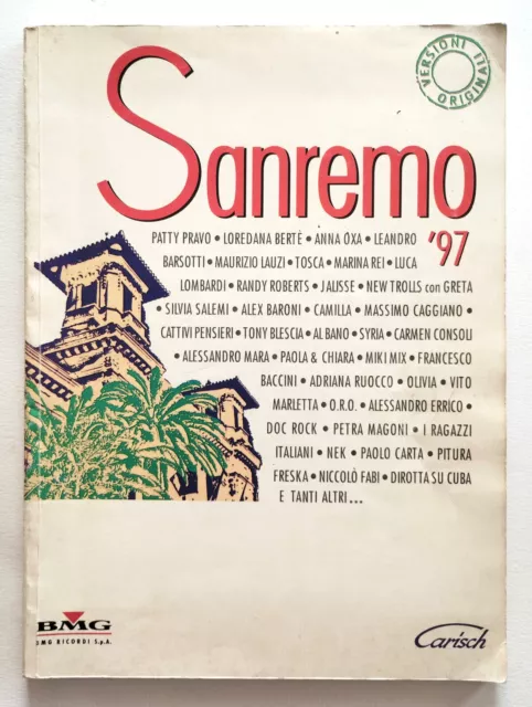 Sanremo '97 Testi e Accordi Spartito Carisch 1997 Music Sheet Vintage