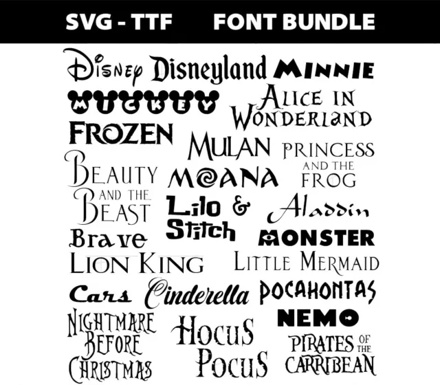 23 Cartoon Font SVG TTF For Cricut Silhouette Cutting Crafting