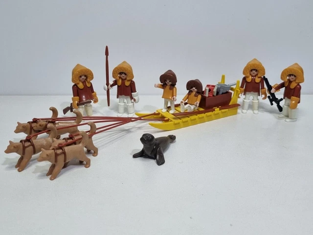 PLAYMOBIL ESQUIMAL KAYAK Canoë Pirogue Arctique Esquimaux Ref 3465 3466