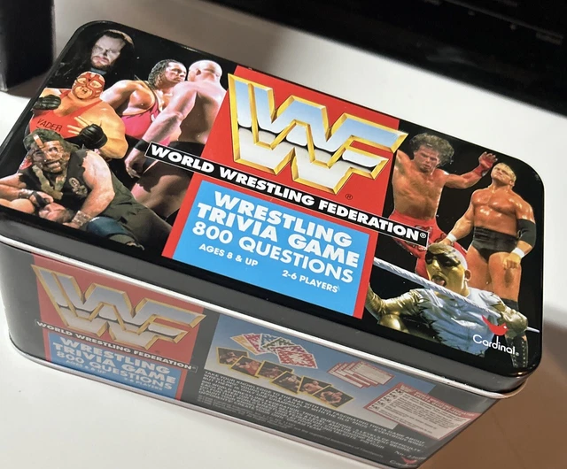VINTAGE WWF WRESTLING Trivia Game Tin Cardinal 1998 Rare Wwe Fun Rock
