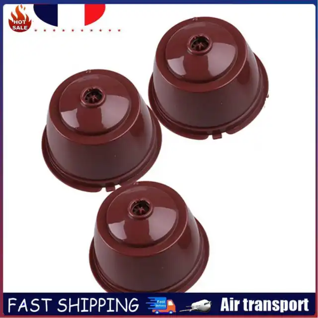 3pcs Coffee Capsule Filters Refillable Coffee Cups for Dolce Gusto (Brown)