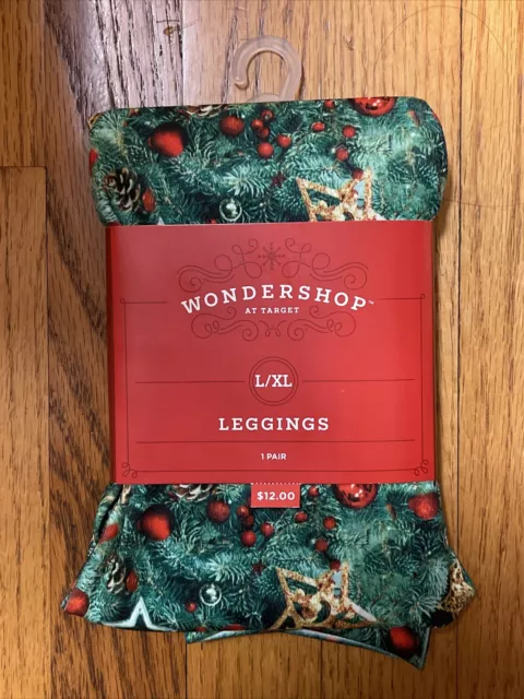 Wondershop at Target Women's Hosiery Leggings Snowing Cats & Dogs Christmas  L/XL