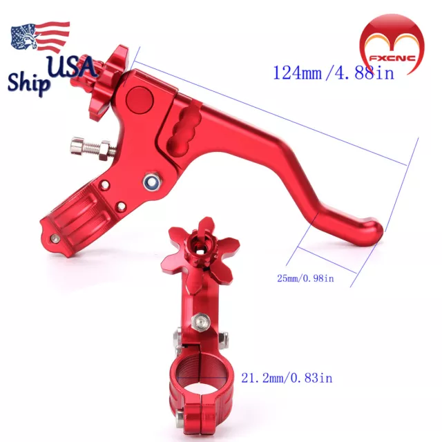 Red For Yamaha R1/R6 Honda CBR Suzuki GSXR Kawasaki Short Stunt Clutch Lever Red