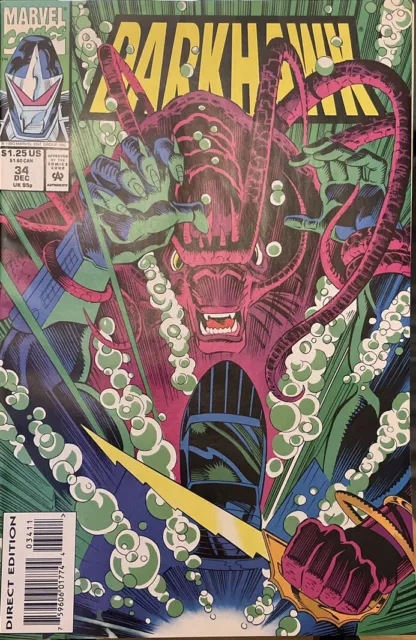 Darkhawk #34 Newsstand Cover (1991-1995) Marvel Comics Unread Condition (box19)