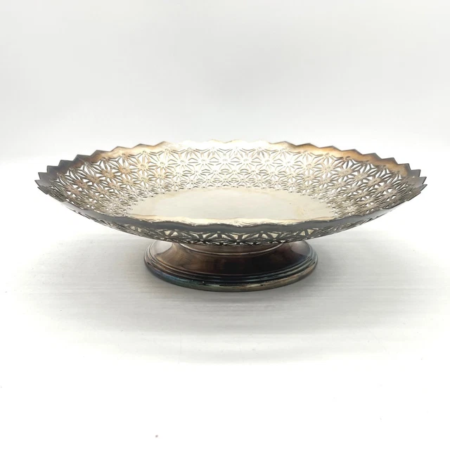 MAPPIN & WEBB London Sheffield Silver Plate Pierced Pedestal Bowl