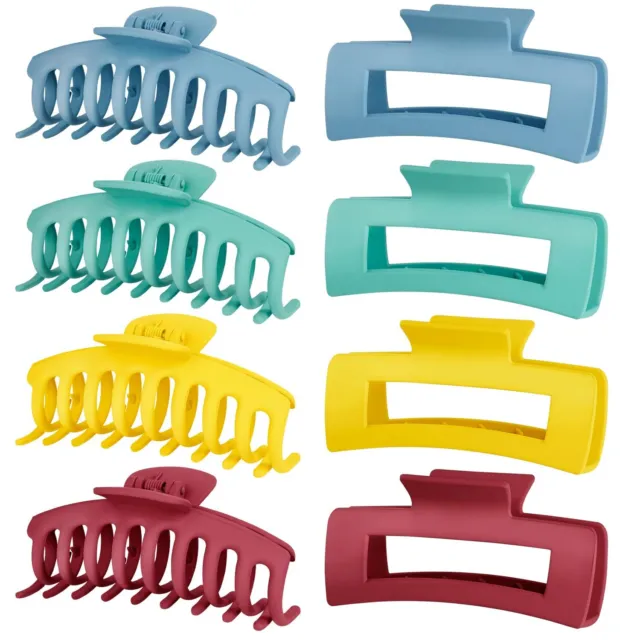 8 Pack Big Hair Claw Clips for Women Pastel Large Claw Clip for Thin T...