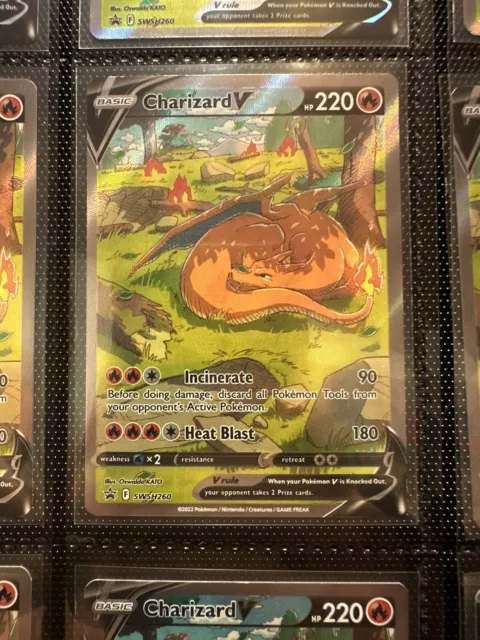 CHARIZARD V SWSH260 Full Art Alternativa - ENG Pokémon Collezione Ultra Premium