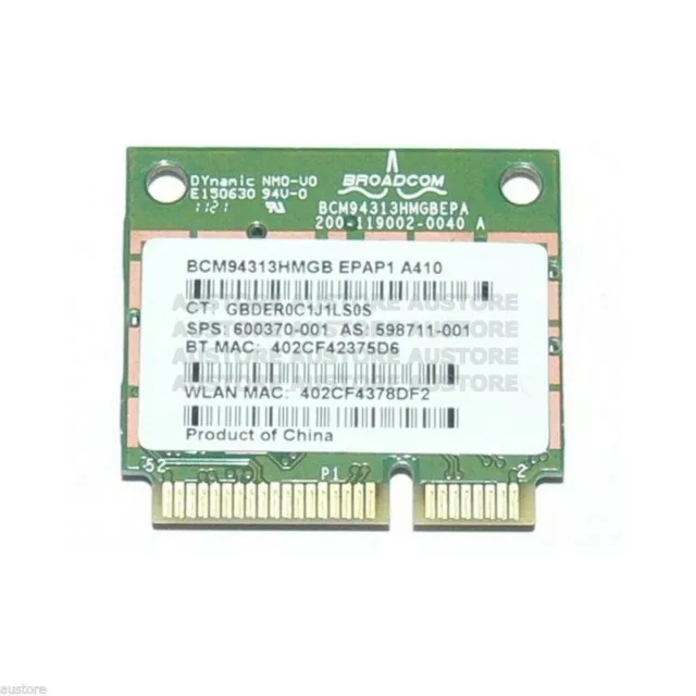 Broadcom BCM94313HMGB 600370-001 HP MINI PCI-E 802.11N BLUETOOTH WIRELESS CARD 3